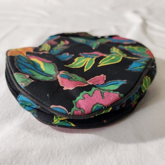 Vintage Oscar de la Renta Floral Print Zip Close Travel Toiletry Cosmetic Bag - Picture 4 of 12